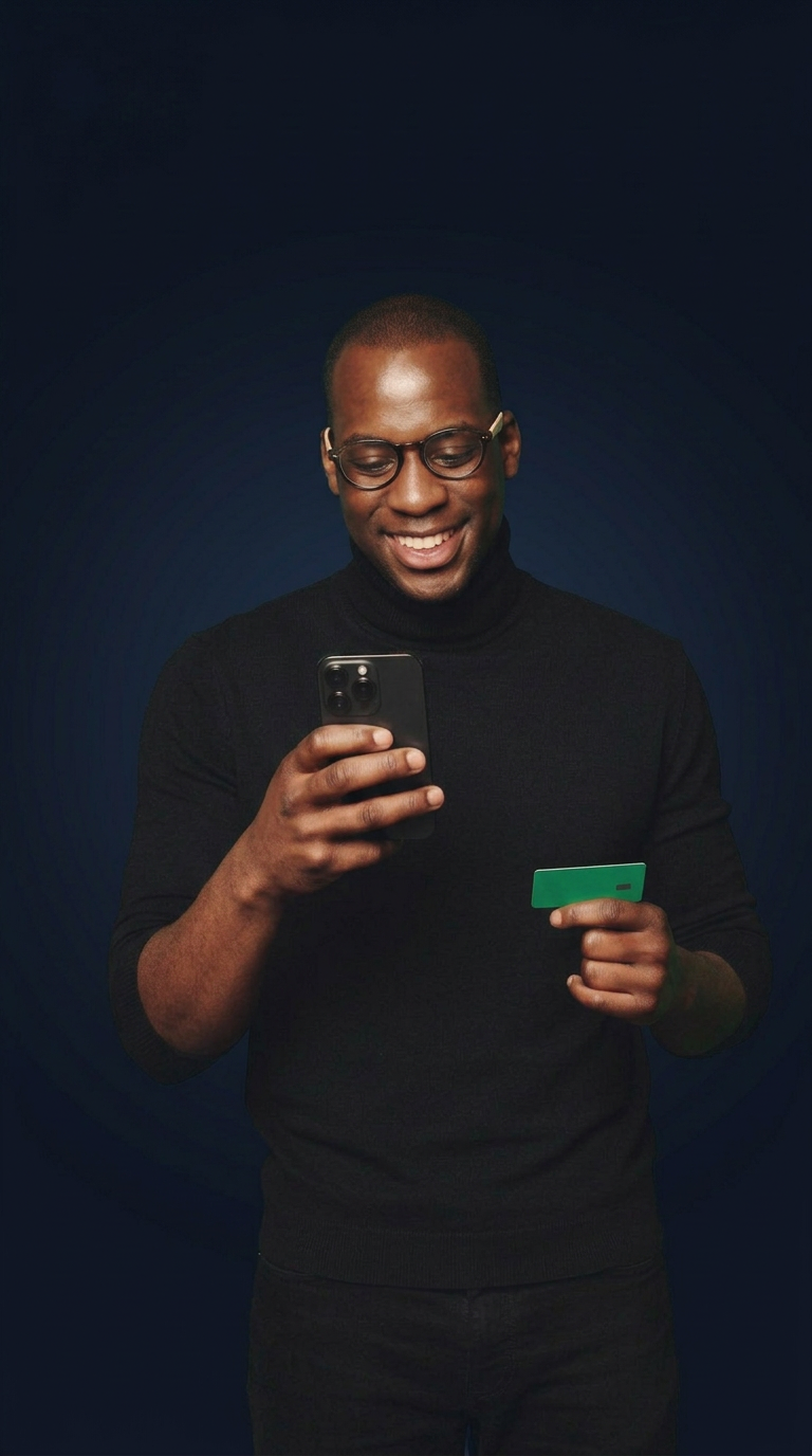 Customer paying with a smartphone and a card